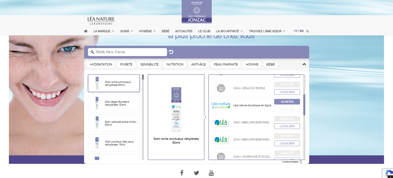 Léa Nature landing page